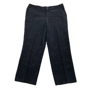 Erika Womens Corduroy Pants Size 18W Black Classic Casual Straight Leg Y2K Ankle